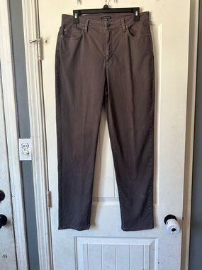 Eileen Fisher Organic Cotton Stretch Slim Straight Jeans -  Charcoal Grey - 10